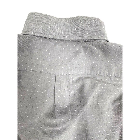 J Crew Slim Fit Oxford Shirt Textured Sashiko Dot Dobby LS Light Gray Preppy L - Picture 13 of 15